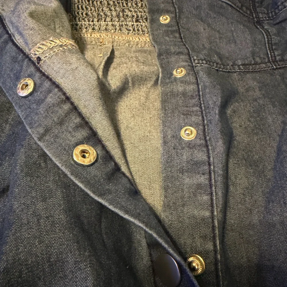 Denim Blue Button-Down Dress - Picture 7 of 14